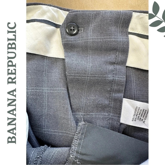 Banana Republic Martin Fit Check Trouser Grey Blue Size 4 - Picture 7 of 7